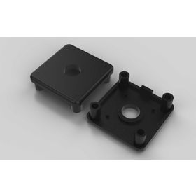 Abdeckkappe mit Loch, 40 x 40 mm, schwarz, Nut 8