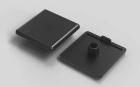 Abdeckkappe ESD, 45 x 45 mm, schwarz, Nut 10