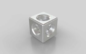 Würfelverbinder 30/3, silber lackiert, Nut 8
