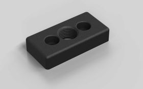 Fußplatte, 30 x 60 mm, schwarz, Nut 6