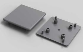 Abdeckkappe, 90 x 90L mm, signalgrau, Nut 10