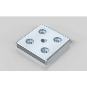 Fußplatte, 100 x 100 mm, silberfarbig