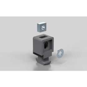 Variofix-Block mit Vierkantmutter M6 und Sicherungsring M6, Nut 10