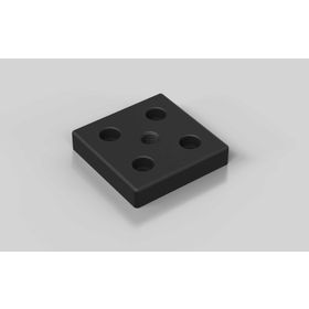 Fußplatte, 60 x 60 mm, schwarz, Nut 6