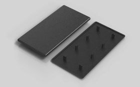 Abdeckkappe, 80 x 160 mm, schwarz, Nut 8