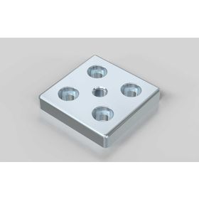 Fußplatte, 90 x 90 mm, silberfarbig