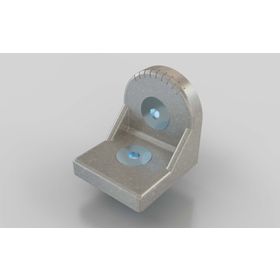 Drehwinkel 40 × 40 silberfarbig pulverbeschichtet, Nut 10/10