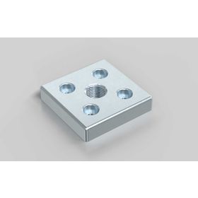 Fußplatte, 60 x 60 mm, silberfarbig, Nut 6