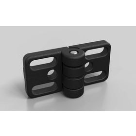 Zinkdruckguss Scharnier mit Langlöchern, nicht aushängbar, 30 x 30 mm, Nut 8