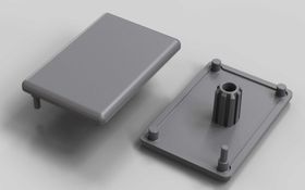 Abdeckkappe, 30 x 45 mm, signalgrau, Nut 8