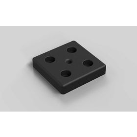 Fußplatte, 80 x 80 mm, schwarz, Nut 8