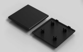 Abdeckkappe, 80 x 80 mm, schwarz, Nut 10