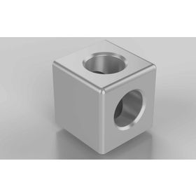 Würfelverbinder 45/2, silber lackiert, Nut 10