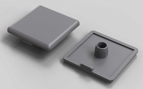 Abdeckkappe, 45 x 45 mm, signalgrau, Nut 10