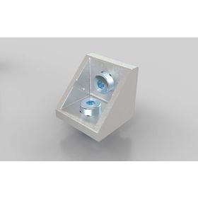 Winkel 30 × 30 silber pulverbeschichtet, Nut 8/10, inklusive Befestigung Nut 8/8