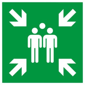 Rettungszeichen nachleuchtend; Winkelschild zur Wandmontage