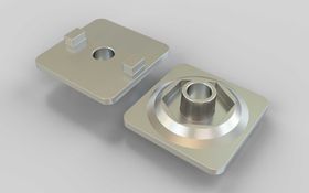 Adapterplatte für Lenkrolle, Nut 8