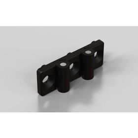 Kunststoff Scharnier doppelt, nicht aushängbar, 52,4 x 20 mm, Nut 5