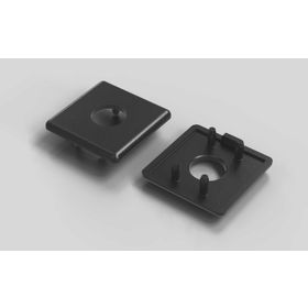 Abdeckkappe mit Loch, 45 x 45 mm, Nut 10