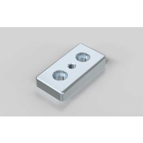 Fußplatte, 50 x 100 mm, silberfarbig