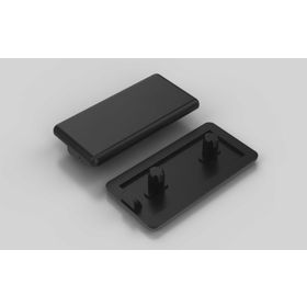 Abdeckkappe, 20 x 40 mm, schwarz, Nut 5