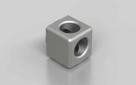 Würfelverbinder 40/2, silber lackiert, Nut 10