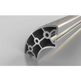 Aluminiumprofil R40/80-90°, Nut 8