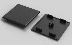 Abdeckkappe ESD, 90 x 90 mm, schwarz, Nut 10