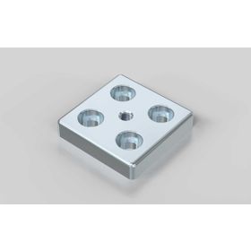 Fußplatte, 80x80 mm, silberfarbig