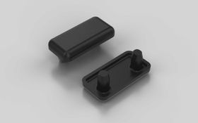 Abdeckkappe, 10 x 20 mm, schwarz, Nut 5