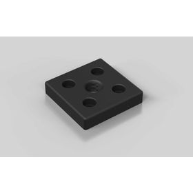 Fußplatte, 60 x 60 mm, schwarz, Nut 6