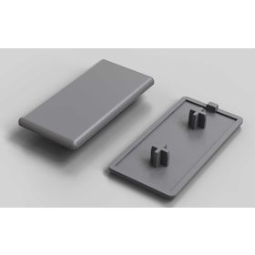 Abdeckkappe, 40 x 80 mm, signalgrau, Nut 10