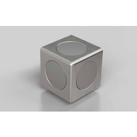 Würfelverbinder 30/3, silber lackiert, Nut 8