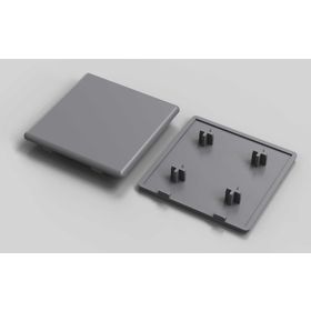 Abdeckkappe, 80x80 mm, signalgrau RAL 7004, Nut 10