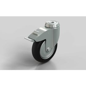 Lenkrolle, D=125 mm, mit Feststeller, thermoplastischer Gummi