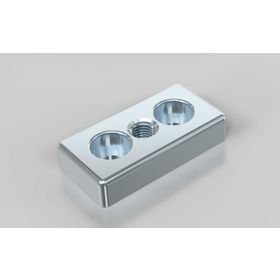 Fußplatte, 30 x 60 mm, silberfarbig