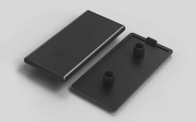 Abdeckkappe, 45 x 90 mm, schwarz, Nut 10