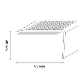 Treppenkante TKNG A 65 SK 1160 aluminium/dunkelgrau 2,5m