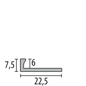 Doppel-K-Profil F-22,5-6-20 G Edelstahl poliert (GE) 2,5m