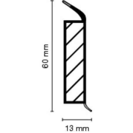 Döllken Kernsockelleiste EP 60/13 flex life W618 fineline silber