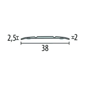 Übergangsprofil Ü-38-2-55 SK Alu Edelstahloptik 2,7m