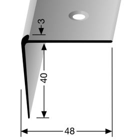 Treppenkantenprofil T-48-40-3-20 Alu edelstahloptik 2,5m