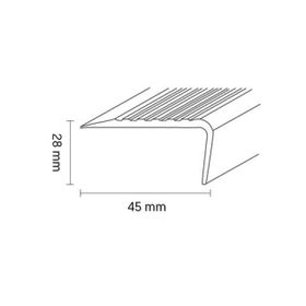 Treppenkante TKNG A 45 1160 aluminium / 0146 dunkelgrau 2,5m