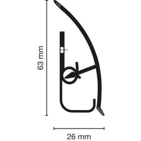 Dekorprofil System MD 63 26x63mm 2936 tibiado 2,5m