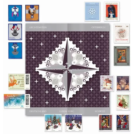 165391266bf2fd4c50844dfb077cfef3e2495d72.jpg Multilaterale Weihnachtsbriefmarken 2022 der Österreichischen Post mit Motiven aus Österreich und Nachbarländern.