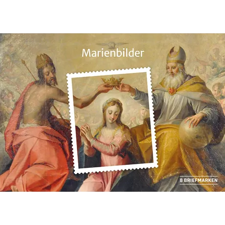 Briefmarken Edition 8 Marienbilder zeigt klassische religiöse Kunst mit detailreichen Gemälden und goldenen Farbtönen acht Motive in kunstvoller Gestaltung Nominale 8 × 100 Gesamtwert 8,80 Euro Österreich Ausgabe ab 03.11 Serie Marienbilder