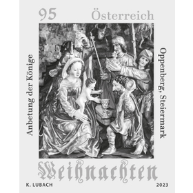 "Weihnachten - Anbetung der Könige, Pfarrkirche Oppenberg" Schwarzdruck