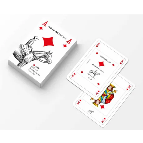 224317 Sonderedition der Österreichischen Post: '200 Jahre Piatnik' Kartenset mit Sondermarke Karo-Ass.