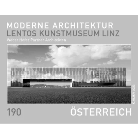 Briefmarke Österreich 2023, Nominale 1,90 Euro: Moderne Architektur, Lentos Kunstmuseum Linz.