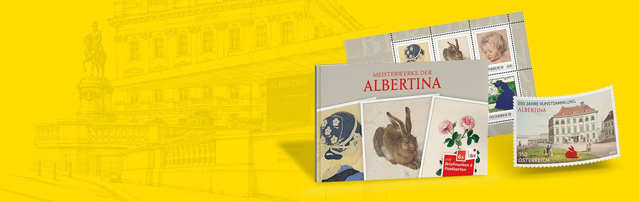250 Jahre Albertina Sonderbriefmarke und Postkartenheft